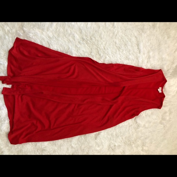 Lularoe Joy red vest xsmall lightly long top - Picture 1 of 5